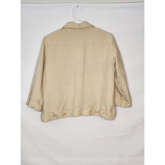 SILK/LINEN Liz Claiborne Petite Medium Tan jacket - Picture 4 of 7